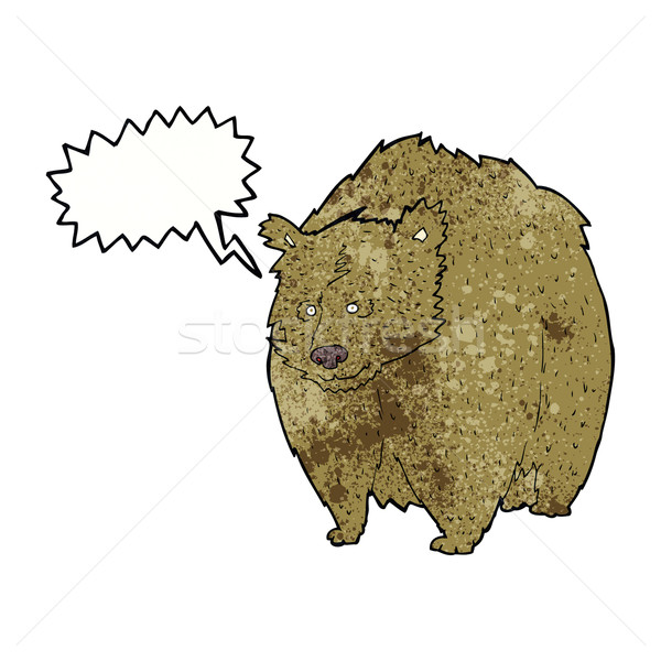 huge bear cartoon with speech bubble Stock photo © lineartestpilot
