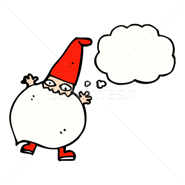 cartoon tiny santa with thought bubble Stock photo © lineartestpilot