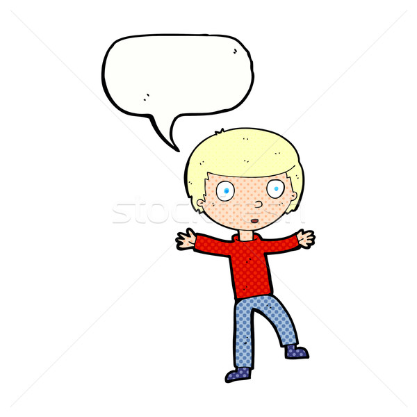cartoon startled boy with speech bubble Stock photo © lineartestpilot
