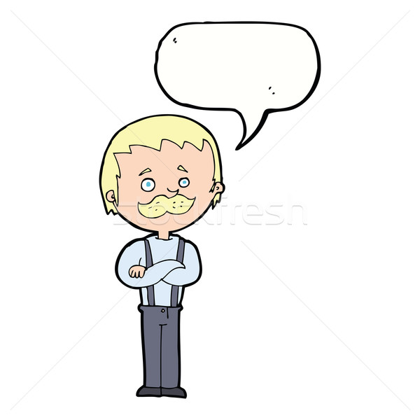 cartoon man with mustache with speech bubble Stock photo © lineartestpilot