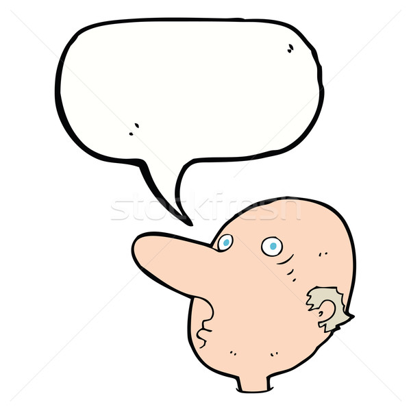 cartoon balding man with speech bubble Stock photo © lineartestpilot