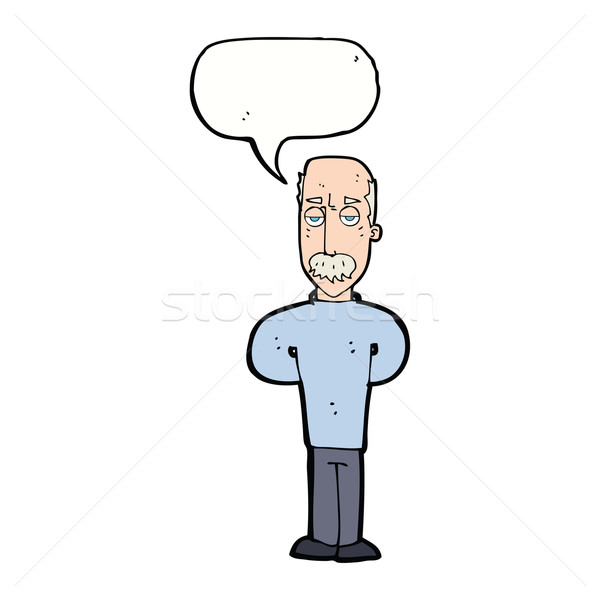 cartoon annoyed balding man with speech bubble Stock photo © lineartestpilot