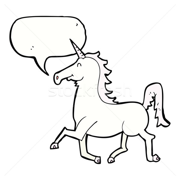 cartoon unicorn with speech bubble Stock photo © lineartestpilot