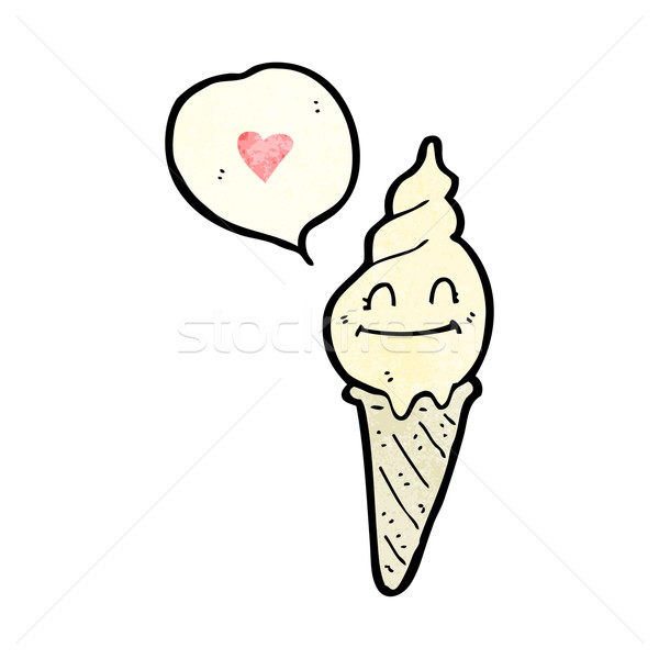 Cartoon cono de helado carácter cara hielo hablar Foto stock © lineartestpilot