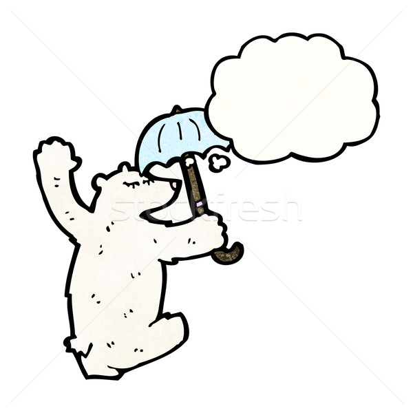 Stock photo: cartoon polar bear with thought bubble