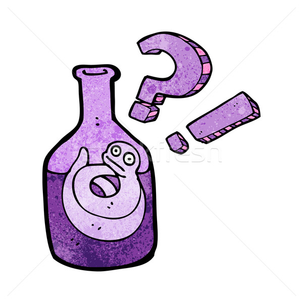 Schlange gefangen Flasche Karikatur Retro Zeichnung Stock foto © lineartestpilot
