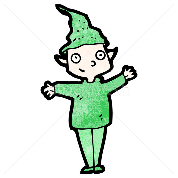 Desenho animado natal elfo engraçado desenho bonitinho Foto stock © lineartestpilot