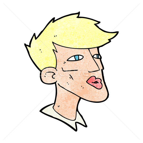 Cartoon mannelijk model vent hand gezicht hoofd Stockfoto © lineartestpilot