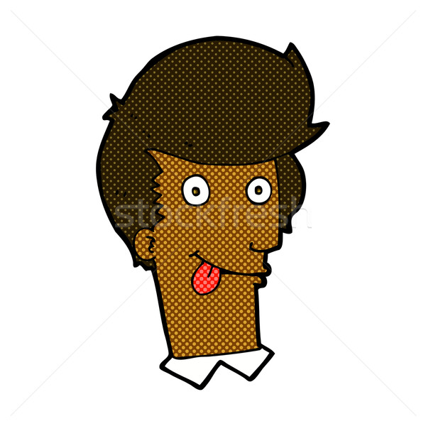 comic cartoon man with tongue hanging out Stock photo © lineartestpilot