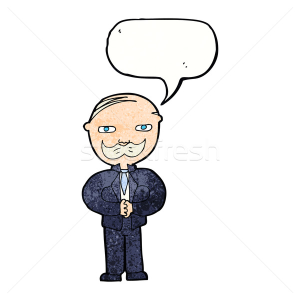 cartoon old man with mustache with speech bubble Stock photo © lineartestpilot