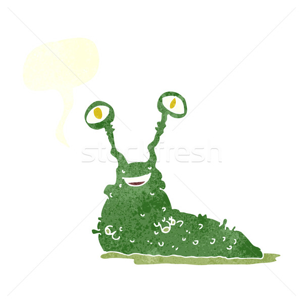 cartoon slug with speech bubble Stock photo © lineartestpilot