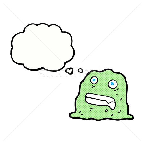 cartoon slime creature with thought bubble Stock photo © lineartestpilot