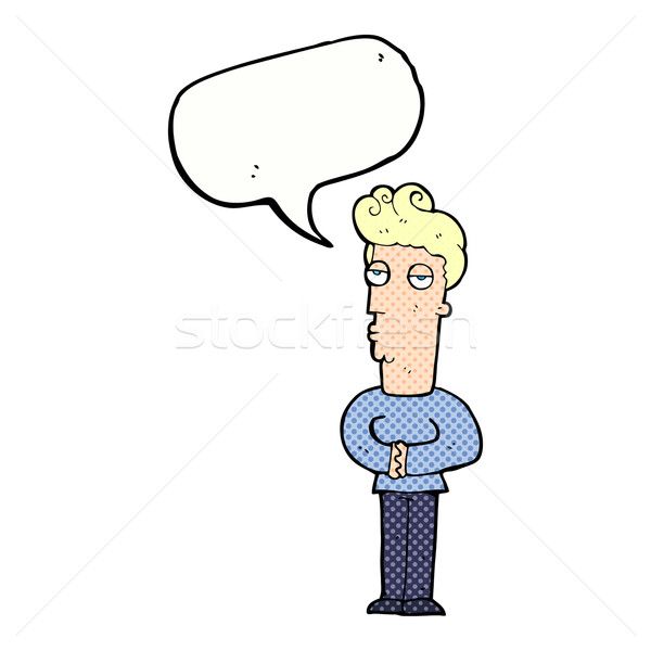 cartoon arrogant man with speech bubble Stock photo © lineartestpilot