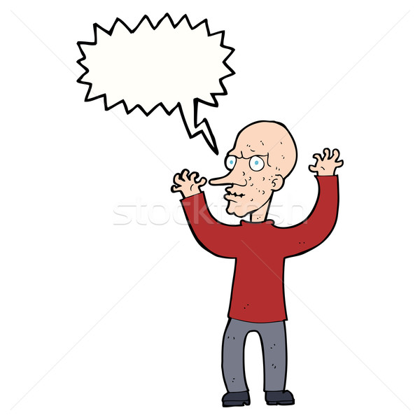 cartoon mean man with speech bubble Stock photo © lineartestpilot