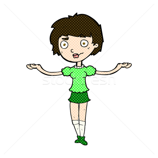 comic cartoon woman spreading arms Stock photo © lineartestpilot