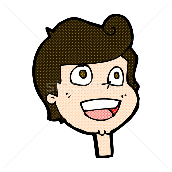 комического Cartoon счастливое лицо ретро стиль Сток-фото © lineartestpilot