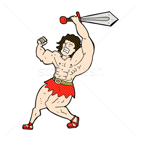 comic cartoon barbarian hero Stock photo © lineartestpilot