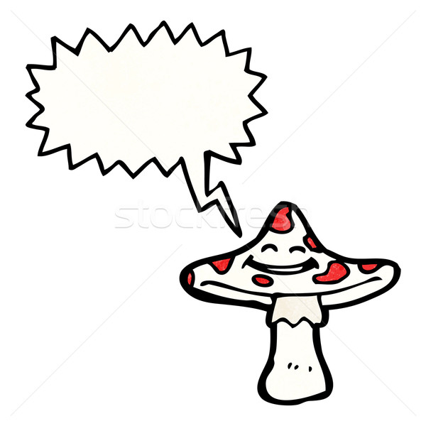 Cartoon champignon vénéneux bulle texture main heureux Photo stock © lineartestpilot