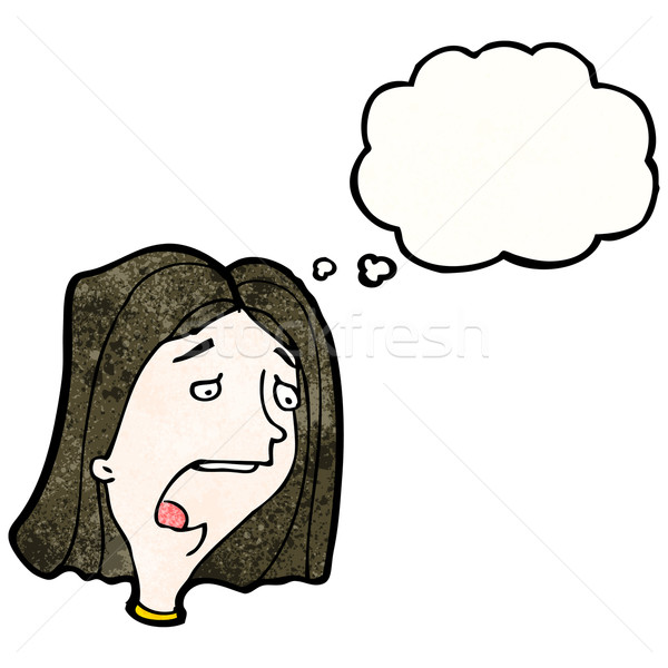 gasping cartoon woman's face Stock photo © lineartestpilot