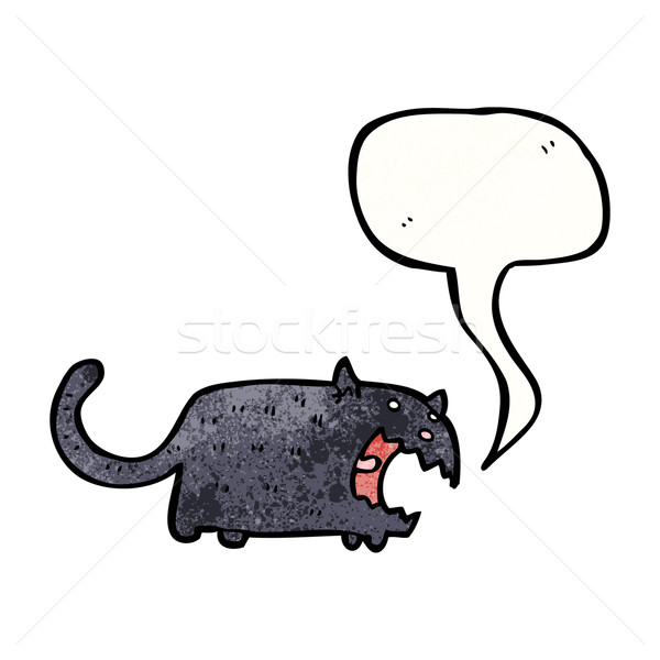 Assustador gato preto desenho animado retro textura isolado Foto stock © lineartestpilot