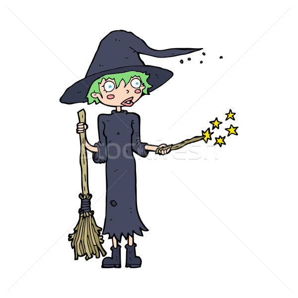 cartoon witch casting spell Stock photo © lineartestpilot