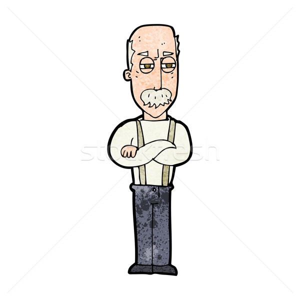 Cartoon Annoyed Old Man Vector Illustration C Lineartestpilot Stockfresh