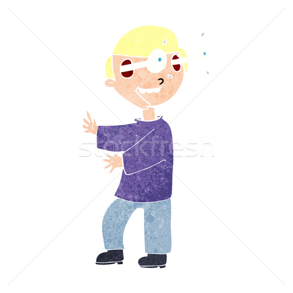 Stock photo: cartoon boy with popping out eyes