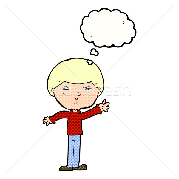 cartoon mean man with thought bubble Stock photo © lineartestpilot