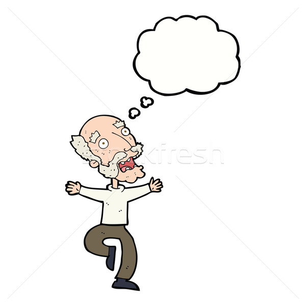 cartoon old man having a fright with thought bubble Stock photo © lineartestpilot