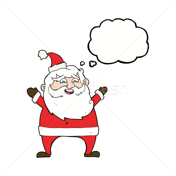 jolly santa cartoon with thought bubble Stock photo © lineartestpilot