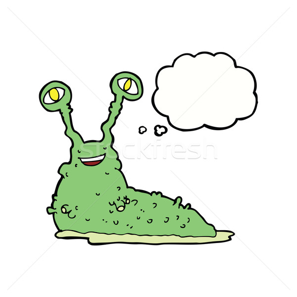 Stock photo: cartoon slug with thought bubble