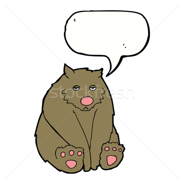 Stock photo: cartoon sad bear with speech bubble