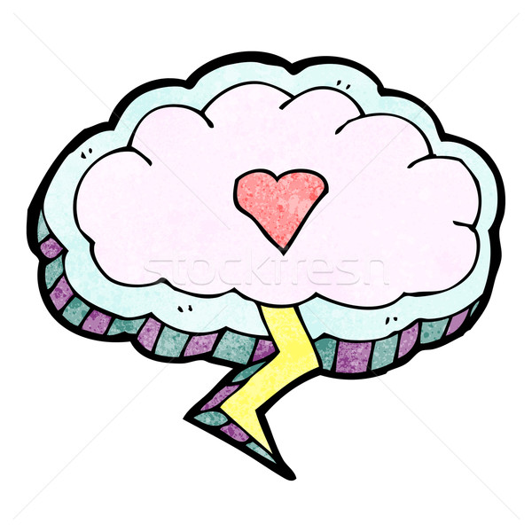 cartoon thunder cloud with love heart Stock photo © lineartestpilot