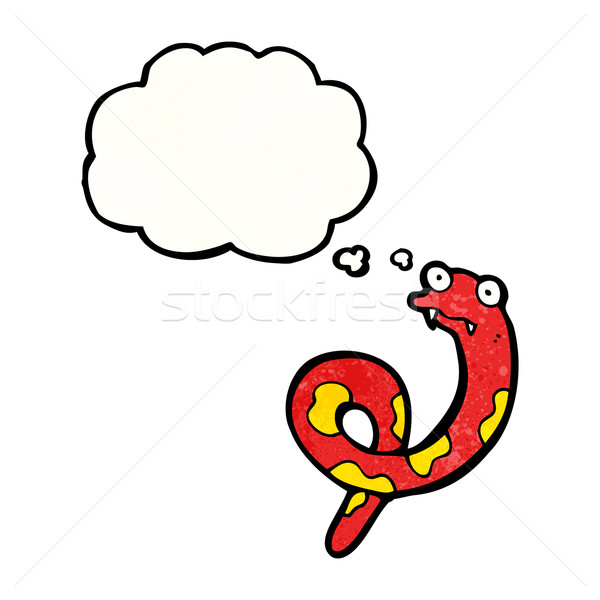 Cartoon serpiente arte retro pensando dibujo Foto stock © lineartestpilot