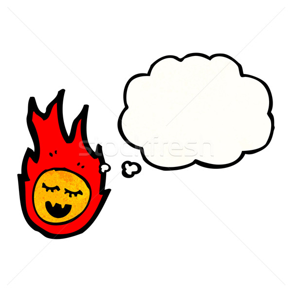 cartoon fireball with thought bubble Stock photo © lineartestpilot