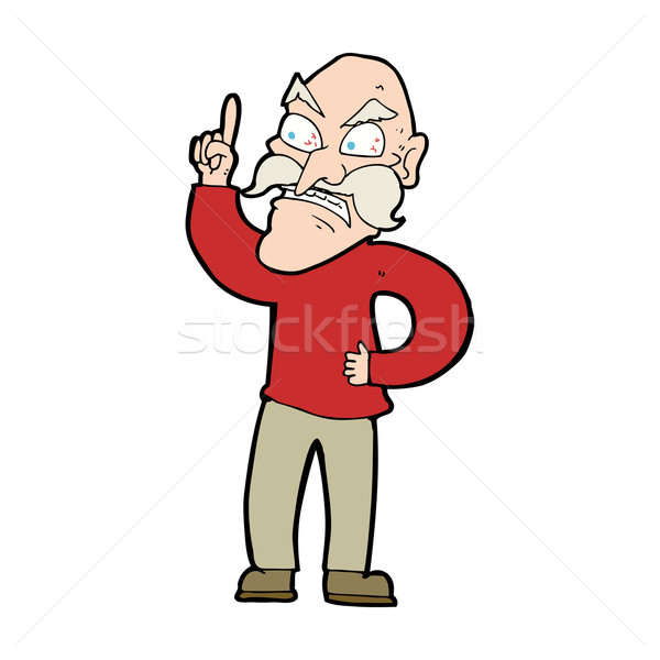 cartoon old man laying down rules Stock photo © lineartestpilot