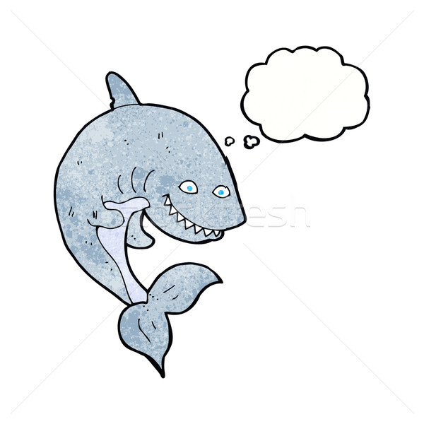 Karikatür köpekbalığı düşünce balonu el dizayn sanat Stok fotoğraf © lineartestpilot