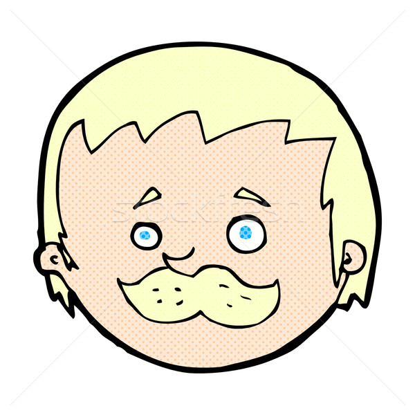 Cômico desenho animado homem bigode retro Foto stock © lineartestpilot
