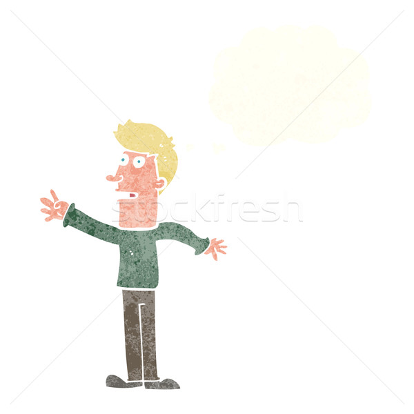 cartoon man reaching with thought bubble Stock photo © lineartestpilot