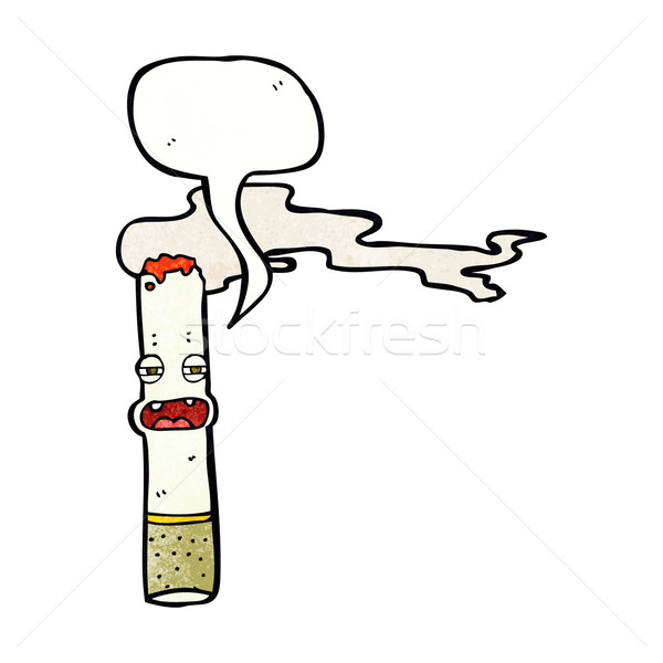 Cartoon cigarette personnage bulle main design [[stock_photo]] © lineartestpilot