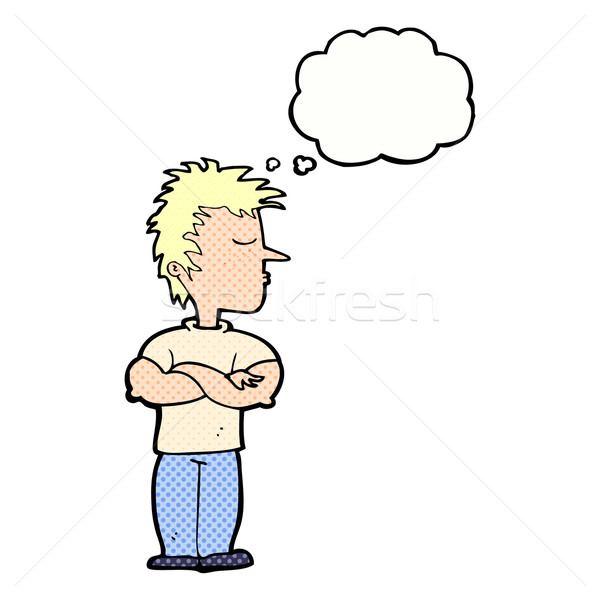 cartoon man refusing to listen with thought bubble Stock photo © lineartestpilot