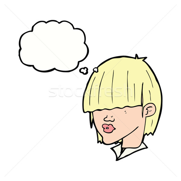 cartoon fashion haircut  with thought bubble Stock photo © lineartestpilot