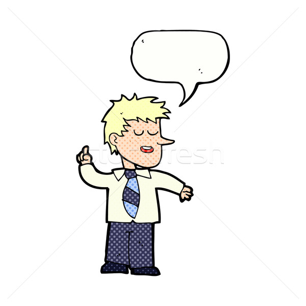 cartoon man with good idea with speech bubble Stock photo © lineartestpilot