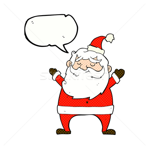 jolly santa cartoon with speech bubble Stock photo © lineartestpilot