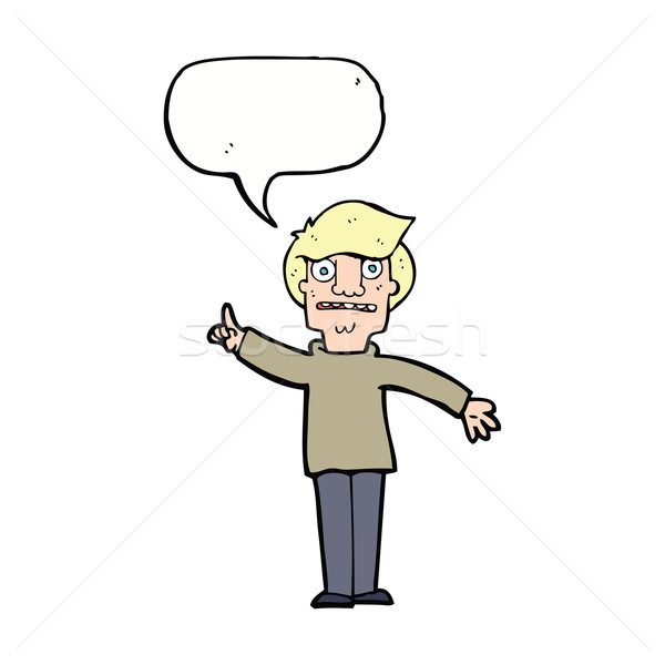 Desenho animado homem pergunta balão de fala mão Foto stock © lineartestpilot
