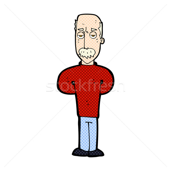 comic cartoon annoyed balding man Stock photo © lineartestpilot