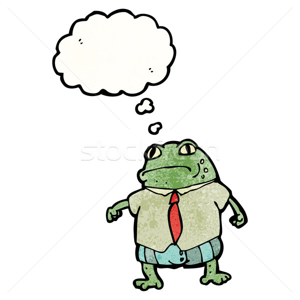 Karikatür karakurbağası patron konuşma Retro düşünme Stok fotoğraf © lineartestpilot