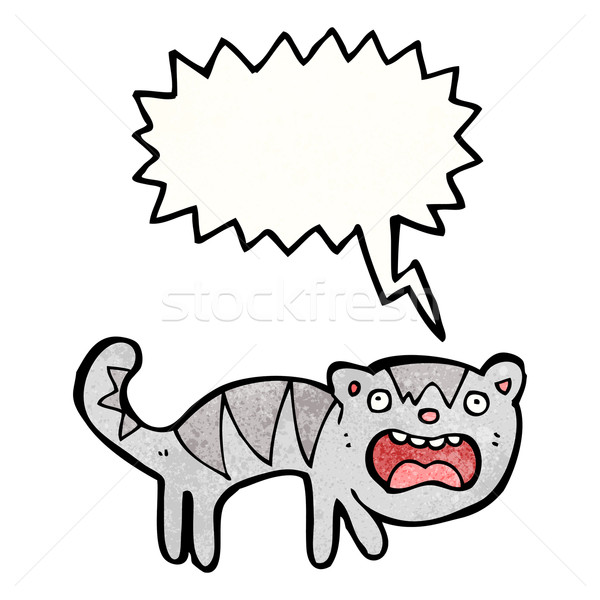 Kedi karikatür sanat Retro çizim sevimli Stok fotoğraf © lineartestpilot