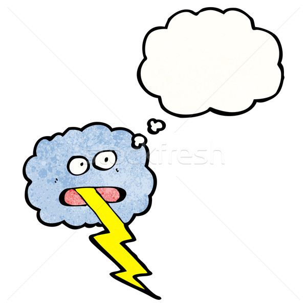 Desen animat furtună nor retro desen drăguţ Imagine de stoc © lineartestpilot