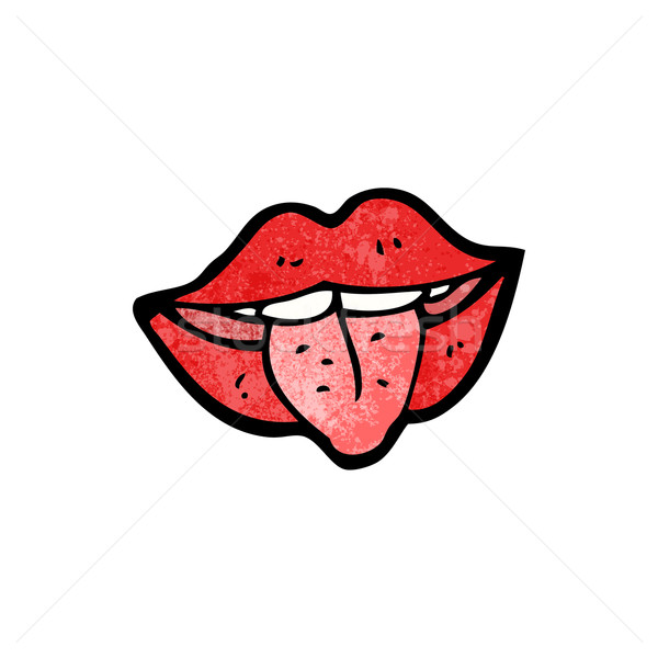 cartoon mouth sticking out tongue Stock photo © lineartestpilot